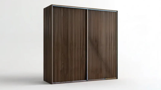 Szafa przesuwna z płyty laminowanej, ciemny orzech/srebrny, 180 x 60 x 220 cm