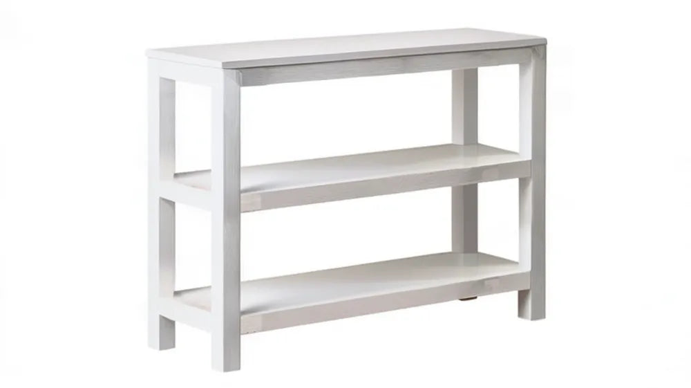 Biała konsola MDF z 2 półkami 80 x 30 x 80 cm