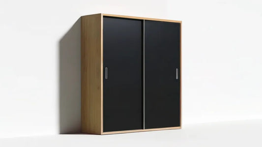 Szafa z drzwiami przesuwnymi 180 × 60 × 200 cm, dąb/czarny